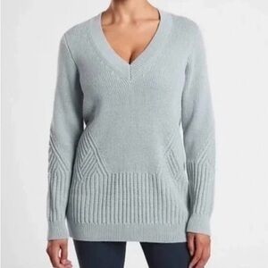Athleta Women's V-Neck Sweater - Soft Gray